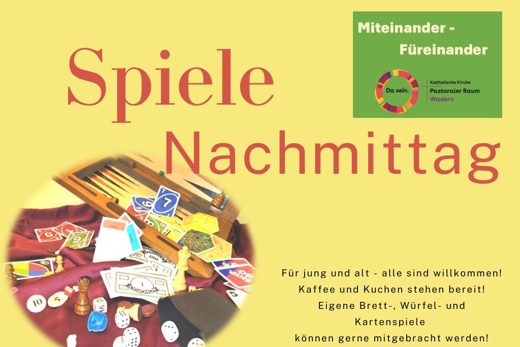 Spielenachmittag im Pastoralen Raum Plakat
