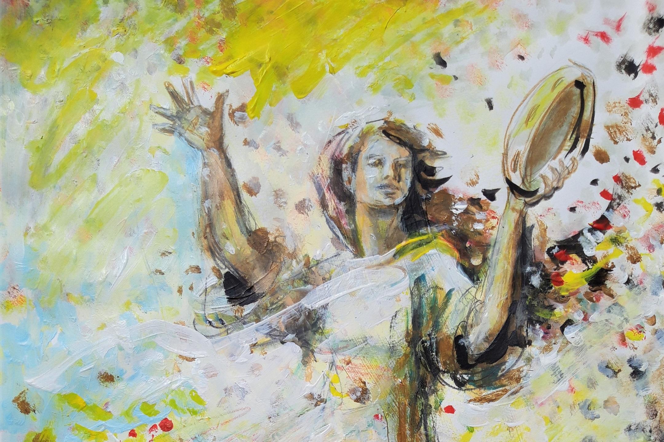 Eine tanzende Frau in einer Grafik