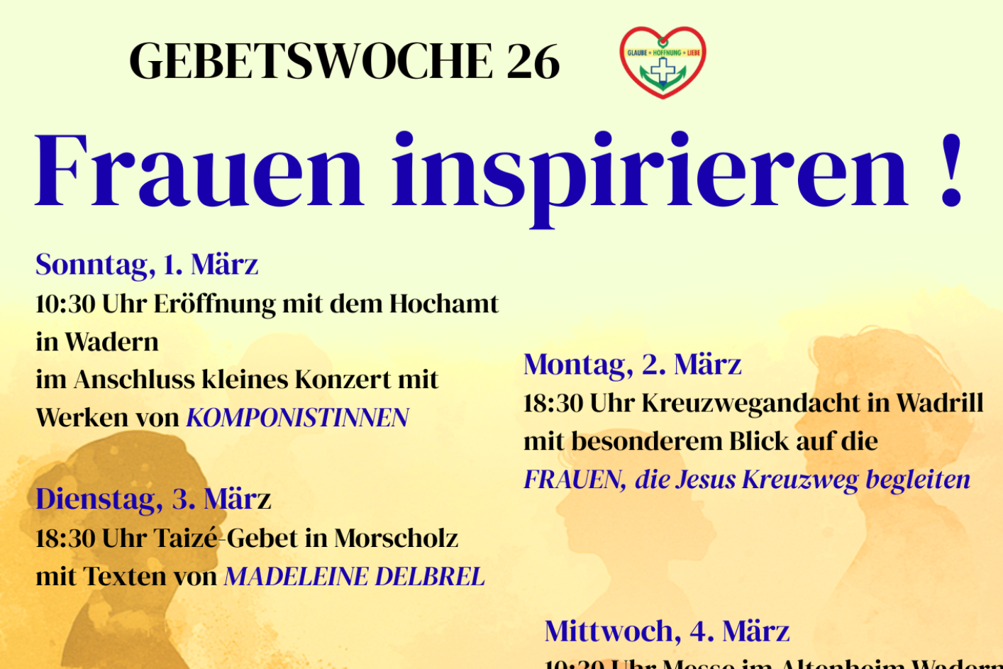 Gebetswoche 26 Frauen inspirieren