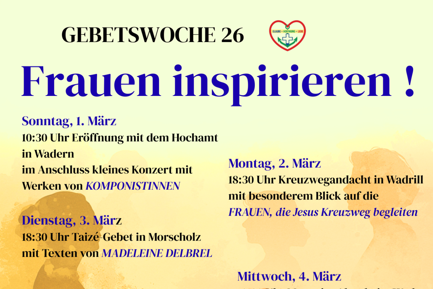 Gebetswoche 26 Frauen inspirieren