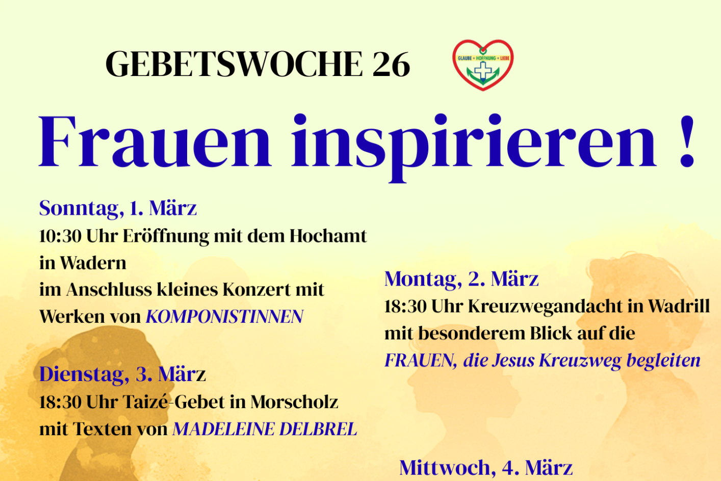 Gebetswoche 26 Frauen inspirieren
