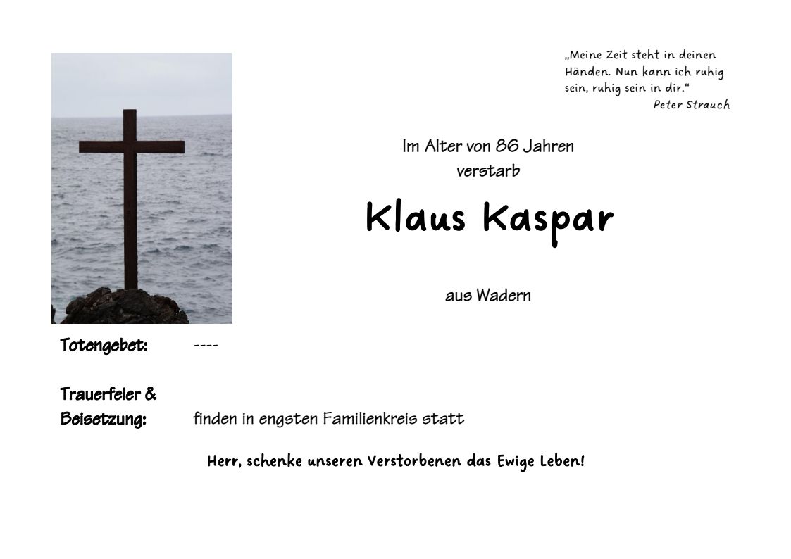 WA Klaus Kaspar